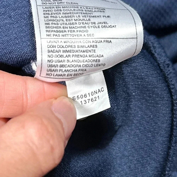 Vintage Y2K Nike Center Swoosh Mesh Navy Blue Hoodie Mens  Large - Picture 6 of 7